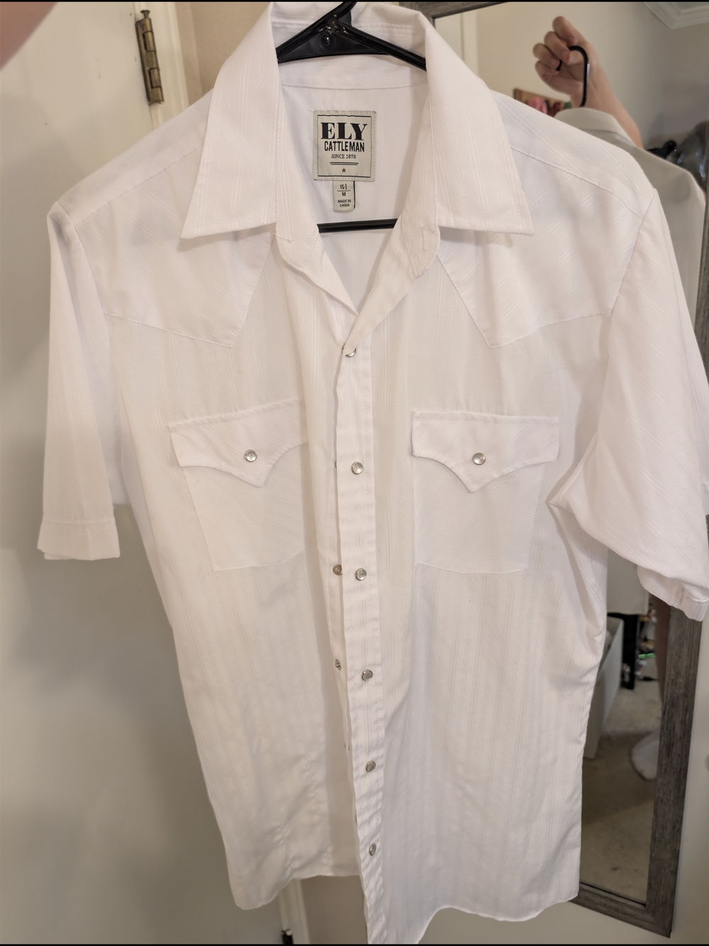 Ely Cattleman Men’s White Short Sleeve Western Snap Shirt